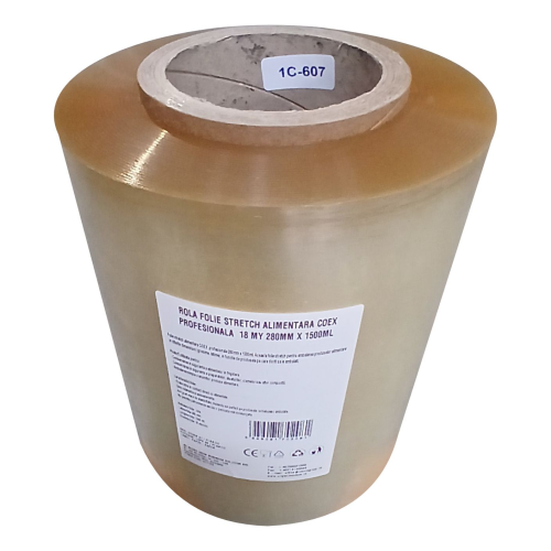 Folie stretch alimentara, COEX profesionala, grosime 18 microni, rola de 280mm x 1500ml