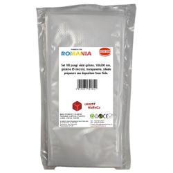 Pungi vidat gofrate, 150x300 mm, grosime 85 microni, transparente, ideale preparare sau depozitare Sous Vide, set 100 bucati Pungi vidat gofrate, 150x300 mm, grosime 85 microni, transparente, ideale preparare sau depozitare Sous Vide, set 100 bucati
