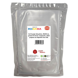 Pungi vidat gofrate, 200x300 mm, grosime 85 microni, transparente, ideale preparare sau depozitare Sous Vide, set 50 bucati