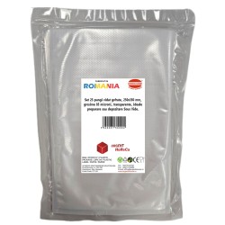 Pungi vidat gofrate, 250x350 mm, grosime 85 microni, transparente, ideale preparare sau depozitare Sous Vide, set 25 bucati