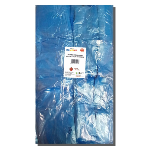 Saci naveta alimentari, Blue LDPE, grosime 30 microni (700+2X150)X700 mm, set 500 bucati