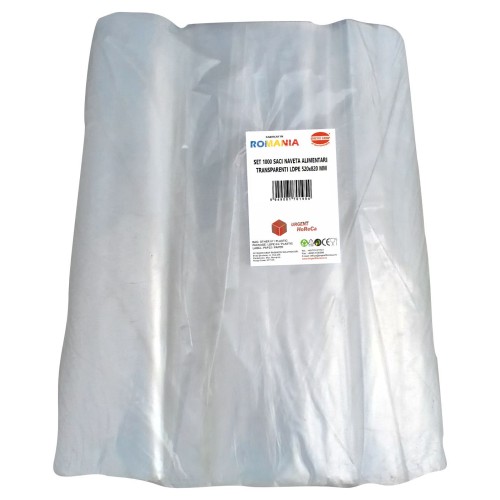 Saci alimentari transparenti LDPE, 520X820 MM, set 1000 bucati