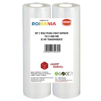 Set 2 role pungi vidat gofrate, dimensiuni 150x6000 mm, transparente, grosime 85 microni, preparare sau depozitare Sous Vide