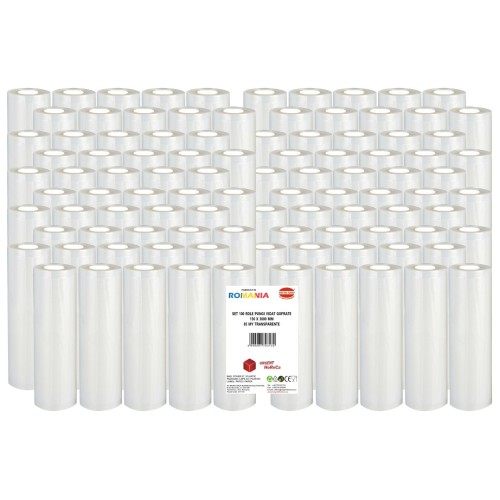 Set 100 role pungi vidat gofrate, dimensiuni 150x3000 mm, transparente, grosime 85 microni, preparare sau depozitare Sous Vide