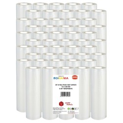 Set 50 role pungi vidat gofrate, dimensiuni 150x3000 mm, transparente, grosime 85 microni, preparare sau depozitare Sous Vide
