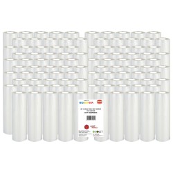 Set 100 role pungi vidat gofrate, dimensiuni 220x6000 mm, transparente, grosime 85 microni, preparare sau depozitare Sous Vide