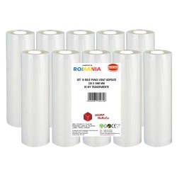 Set 10 role pungi vidat gofrate, dimensiuni 220x5000 mm, transparente, grosime 85 microni, preparare sau depozitare Sous Vide