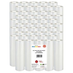 Set 50 role pungi vidat gofrate, dimensiuni 280x3000 mm, transparente, grosime 85 microni, preparare sau depozitare Sous Vide